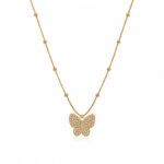 Hayat By Ladli Crystal Butterfly Necklace – 18K Gold Plated