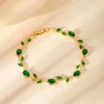 Hayat By Ladli Emerald Tulip Bracelet – 18K Gold Plated