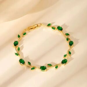 Hayat By Ladli Emerald Tulip Bracelet – 18K Gold Plated