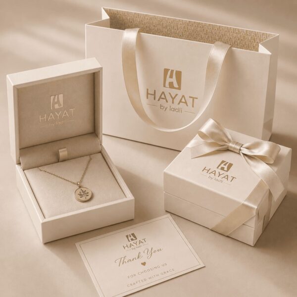 Hayat By Ladli Bow & Heart Drop Necklace – 18K Gold Plated