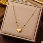Hayat By Ladli Golden Heart Necklace – 18K Gold Plated