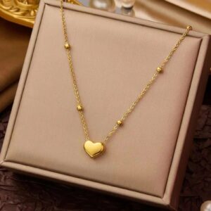 Hayat By Ladli Golden Heart Necklace – 18K Gold Plated