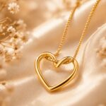 Hayat By Ladli Minimalist Open Heart Pendant Necklace – 18K Gold Plated