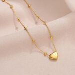 Hayat By Ladli Golden Heart Necklace – 18K Gold Plated
