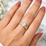 Hayat By Ladli Adjustable Solitaire Crystal Ring – 18K Gold Plated