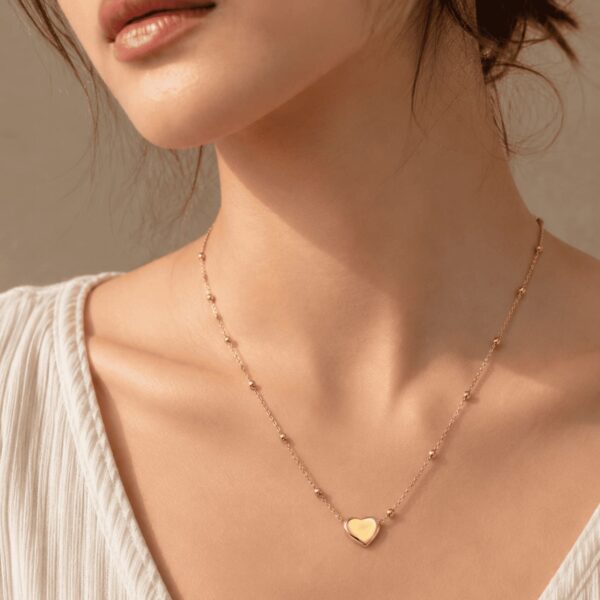 Hayat By Ladli Golden Heart Necklace – 18K Gold Plated