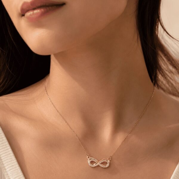 Hayat By Ladli Infinity Crystal Necklace – 18K Gold Plated